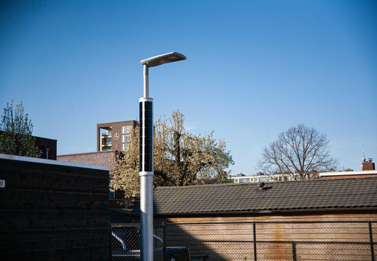 Solar-powered parking lot lighting
