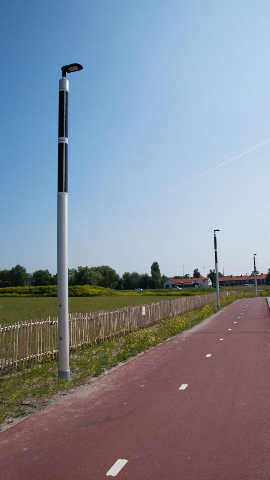 Soluxio eco-friendly light pole on sunny day