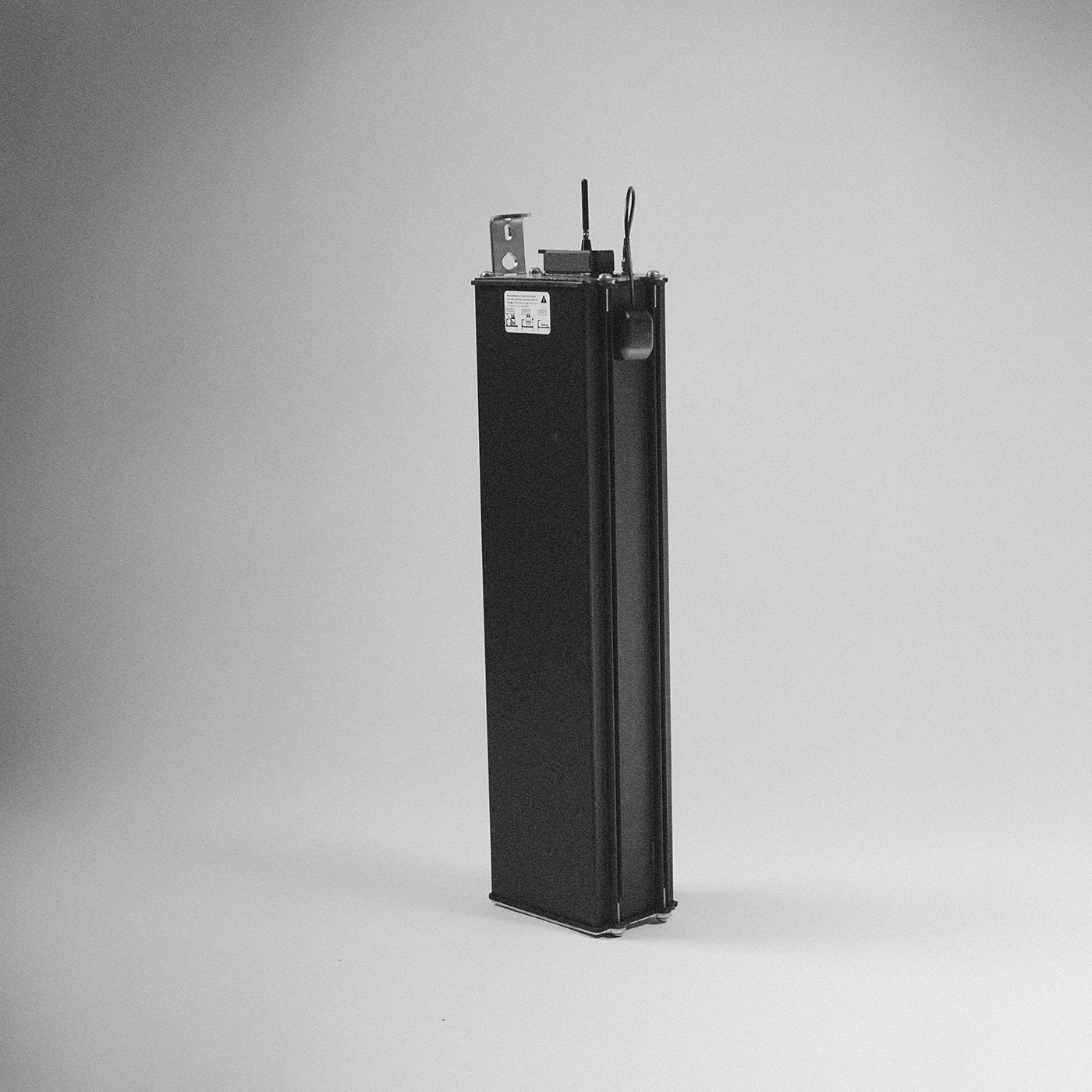 Black Soluxio control unit with integrated electronics and smart solar lighting technology